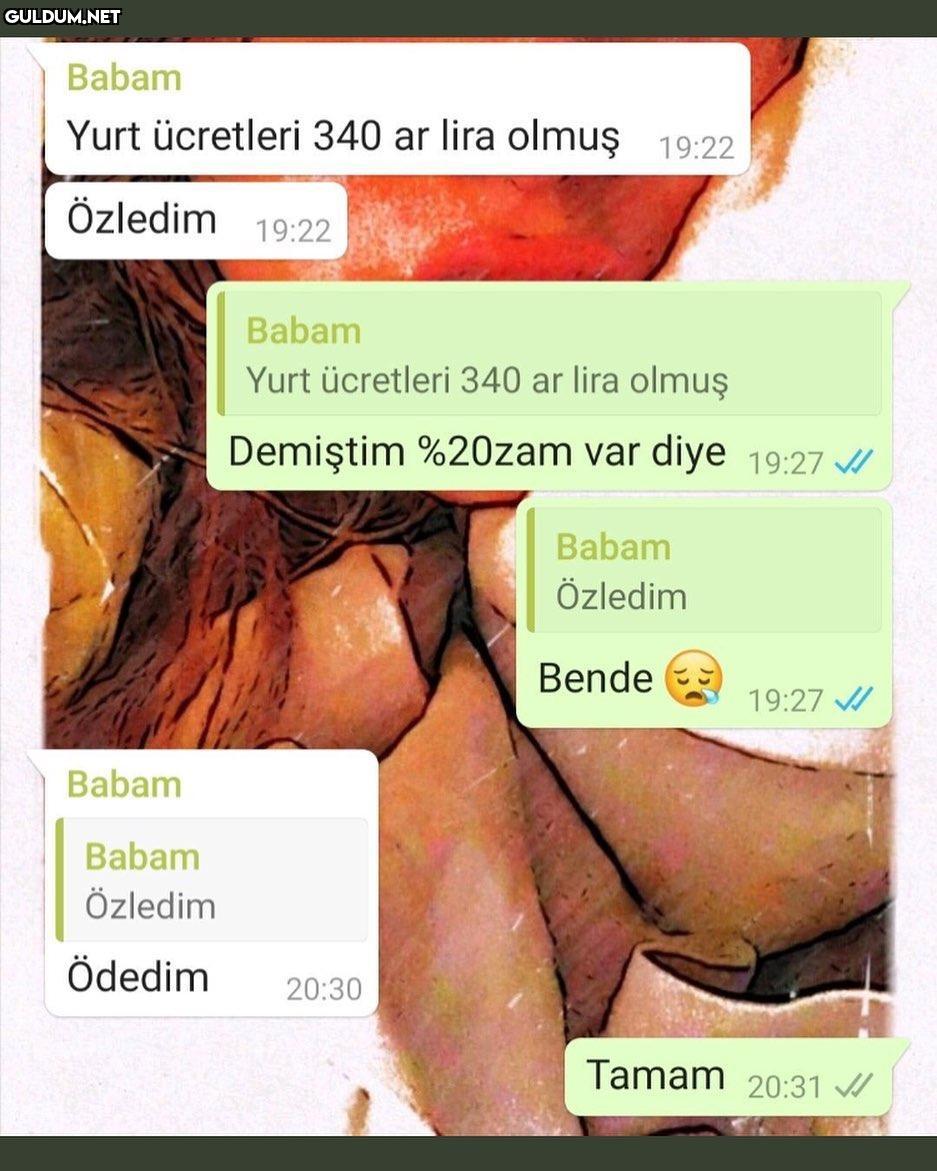 Ağlıyorum şu an Babam Yurt...