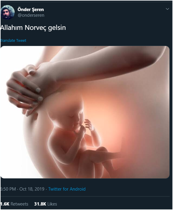 İsveç üst. Allahım Norveç gelsin.