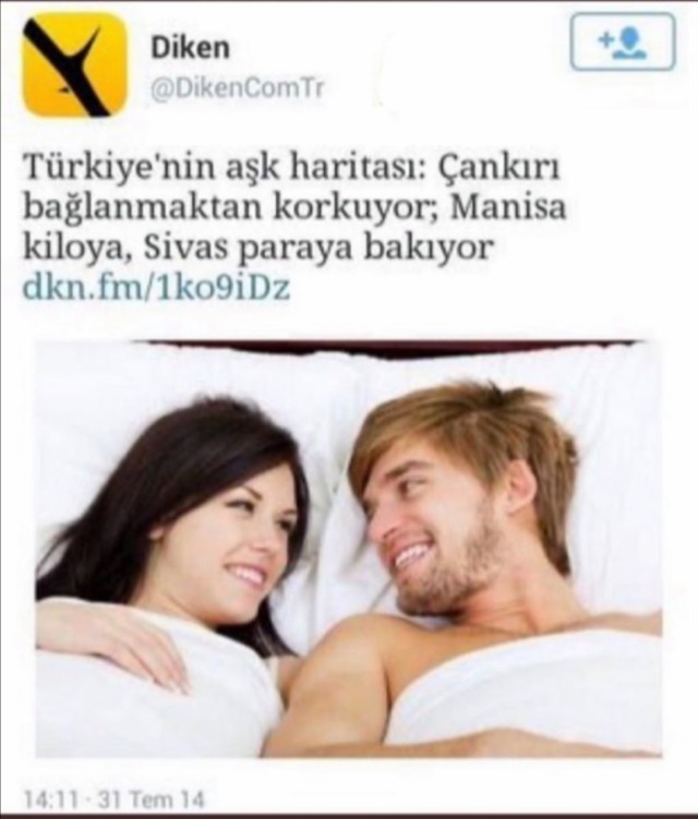 Türkiye'nin aşk haritası...