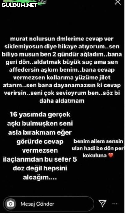 murat nolursun dmlerime...