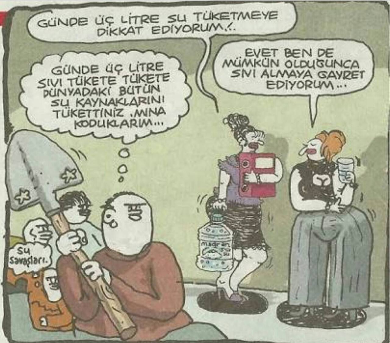 - Günde 3 litre su...