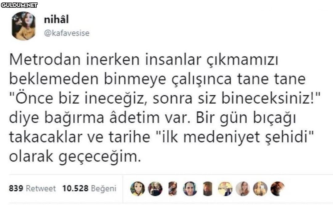 nihâl @kafavesise Metrodan...