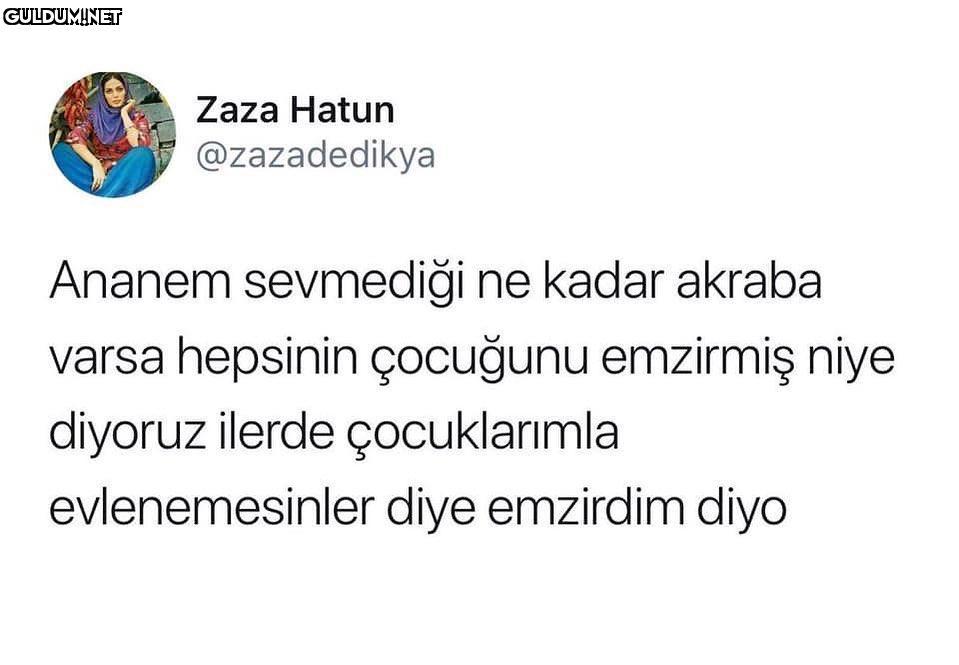 Çok mantıklı Zaza Hatun...