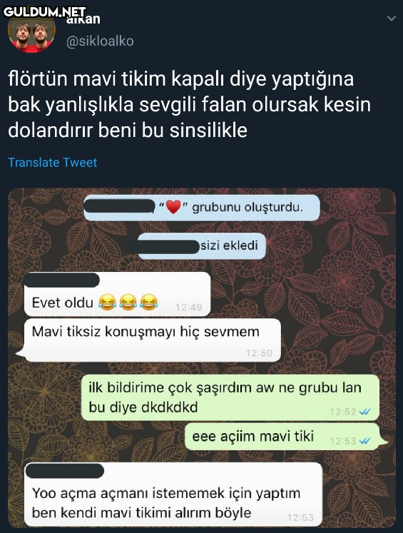 alkan @sikloalko flörtün...