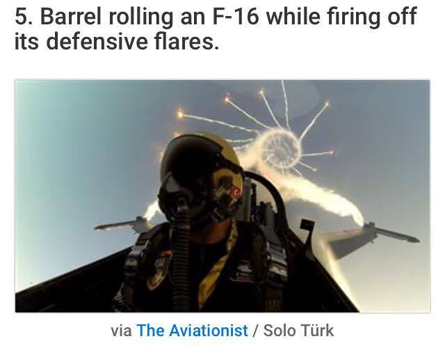 5. Barrel rolling an F-16...