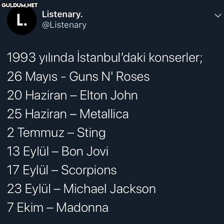 93’te metallica...