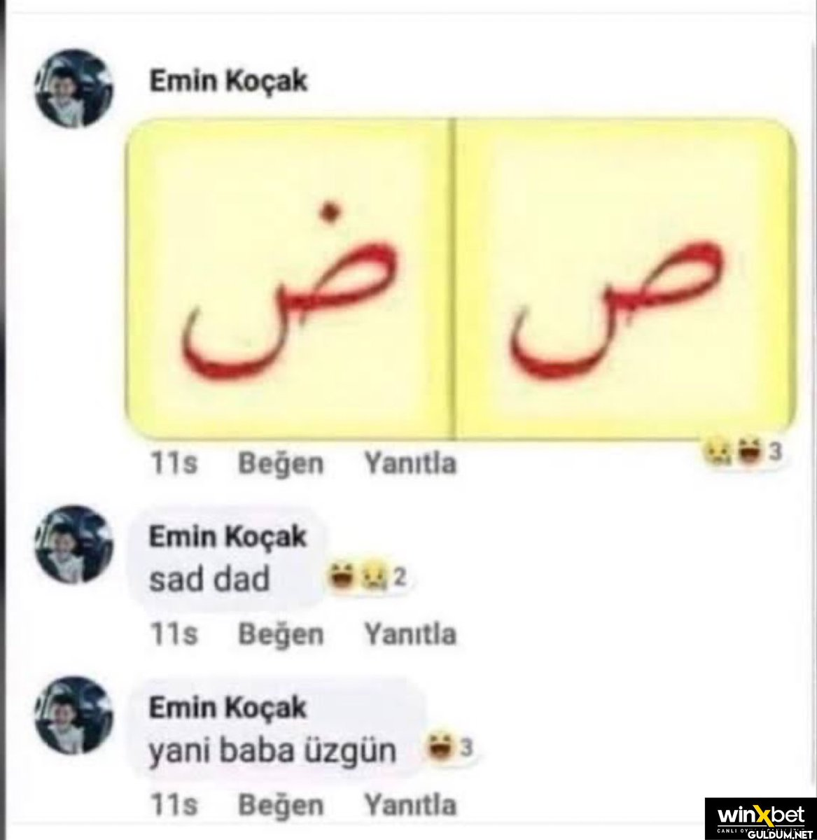Arap alfabesi sad dad yani...