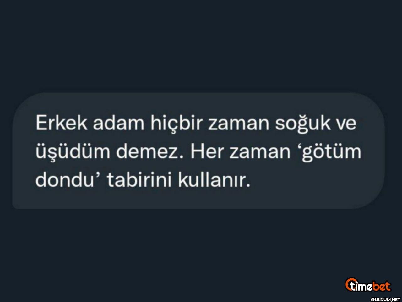 Erkek adam hiçbir zaman...