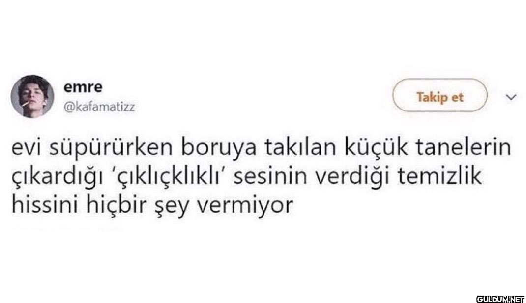 Takip et evi süpürürken...