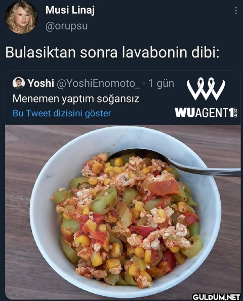 Bulasiktan sonra lavabonin...