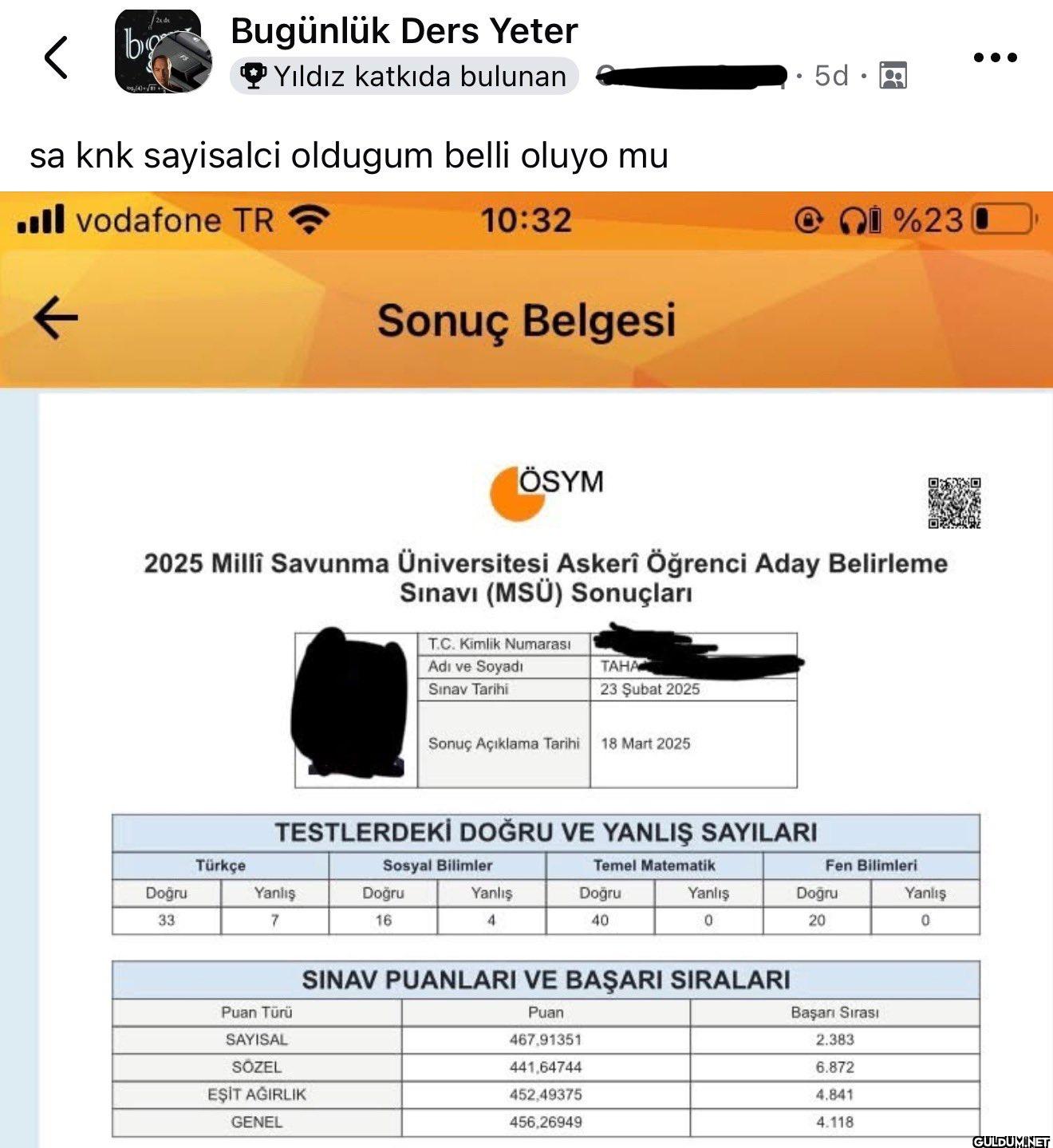 Sonuçlara bak, ne yiyip...