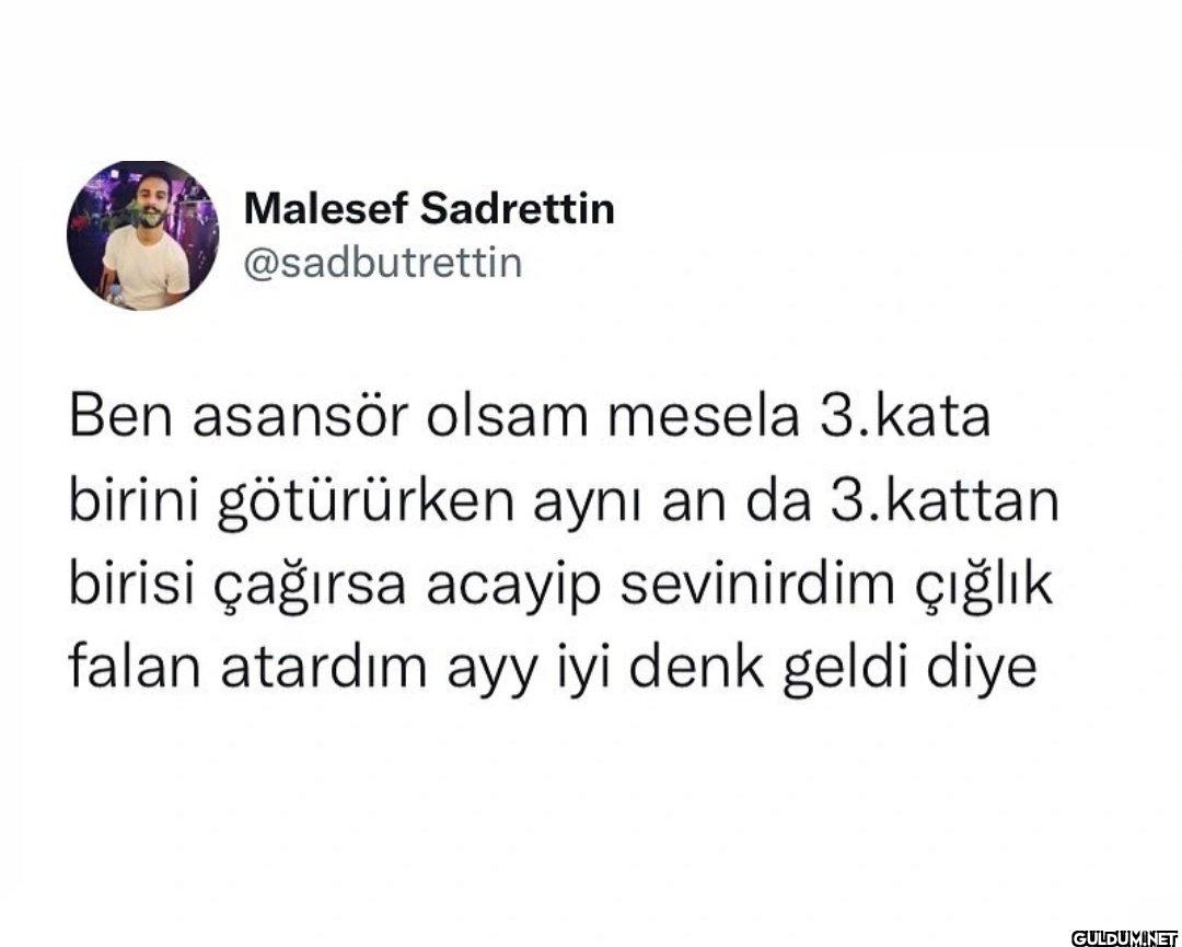Ben asansör olsam mesela...