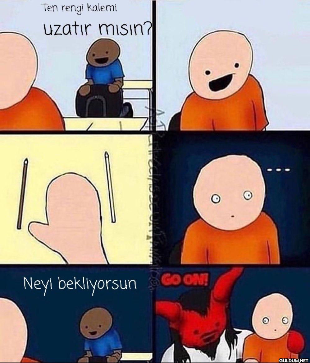 Ten rengi kalemi uzatır...