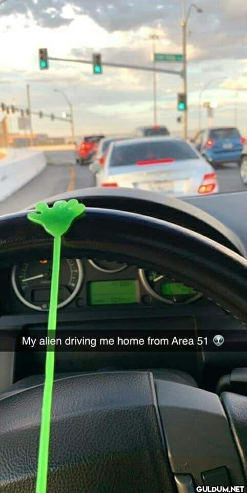 My alien driving me home...