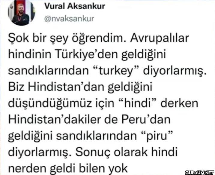 Şok bir şey öğrendim....