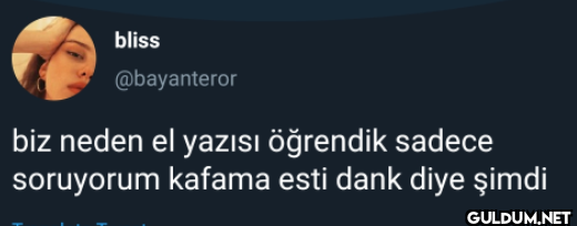 biz neden el yazısı...