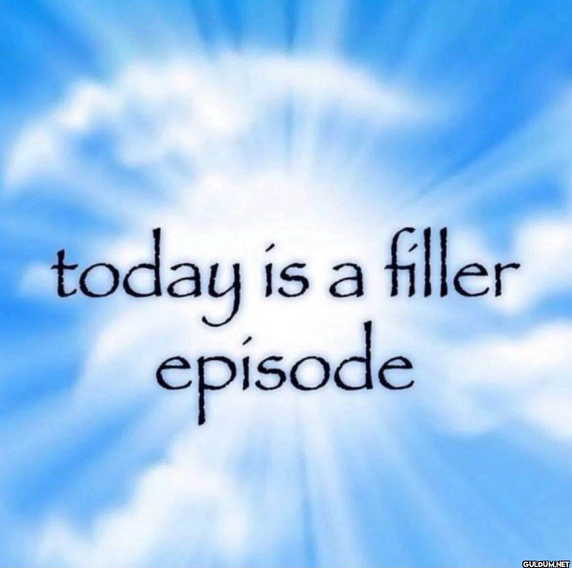 today is a filler episode
