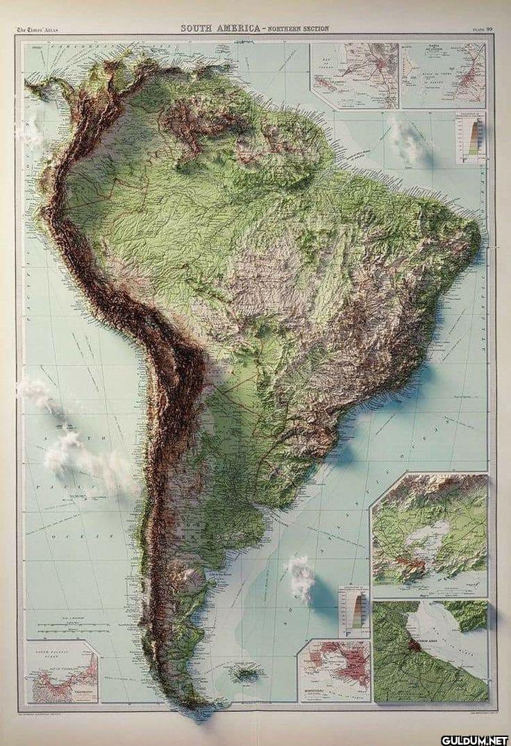 Topography map of South...