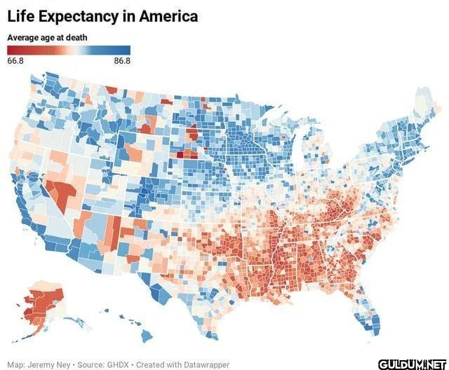 Life expectancy by county...