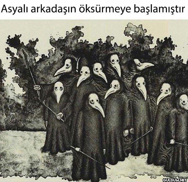 Asyalı arkadaşın öksürmeye...