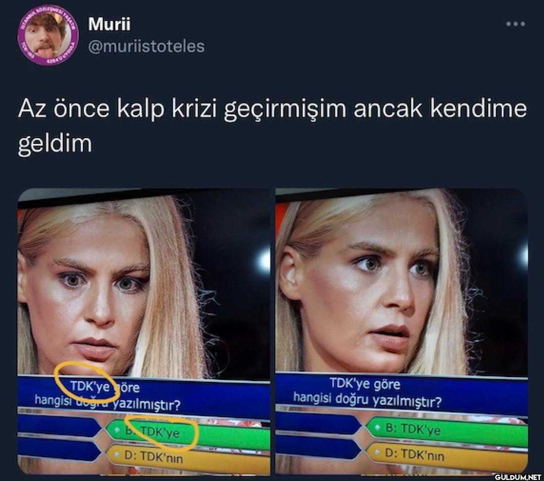 Az önce kalp krizi...
