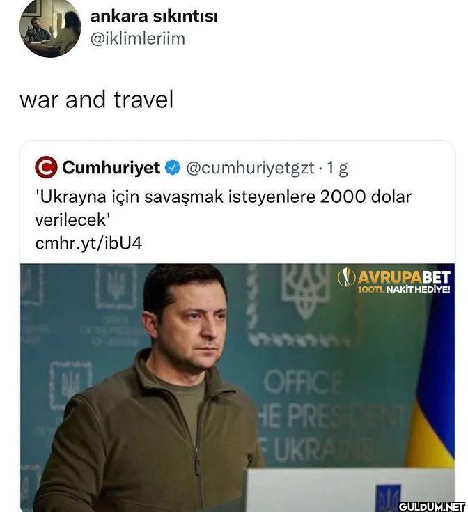 war and travel Cumhuriyet...