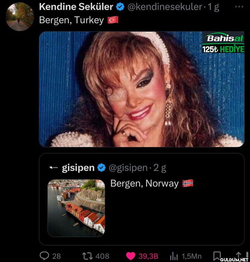 1 g Bergen, Turkey gisipen...