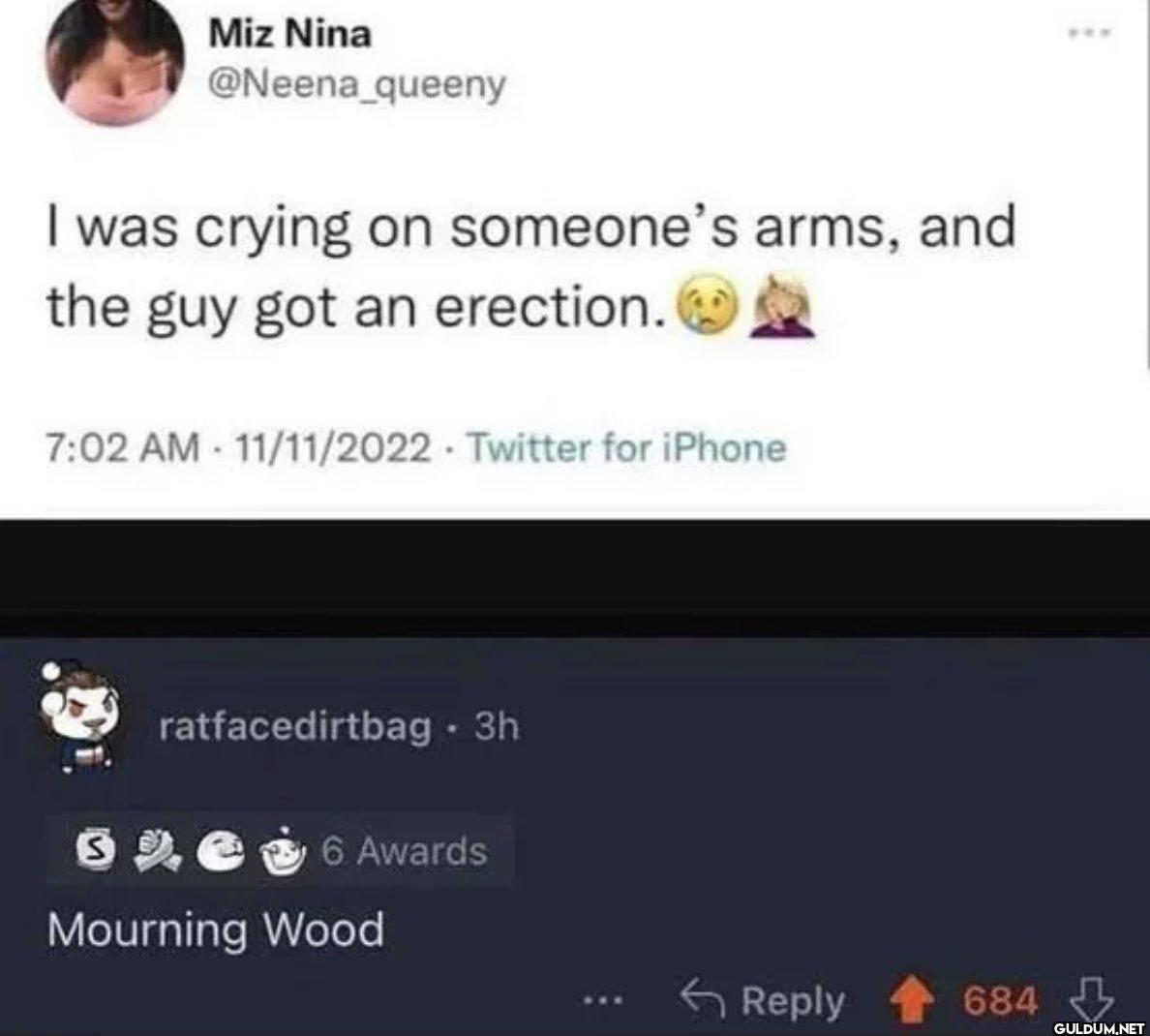 I was crying on someone's...