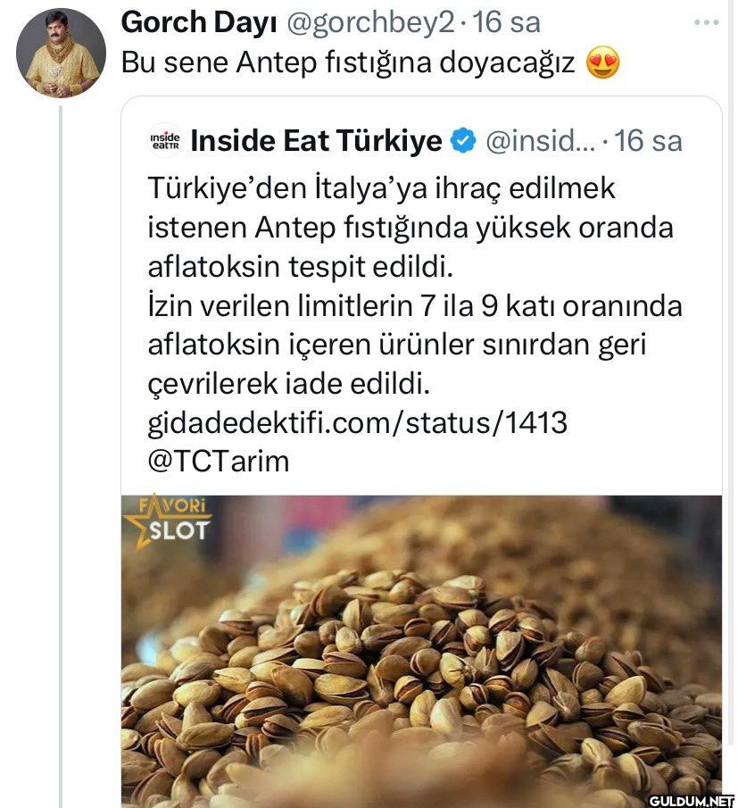 sa Bu sene Antep fıstığına...