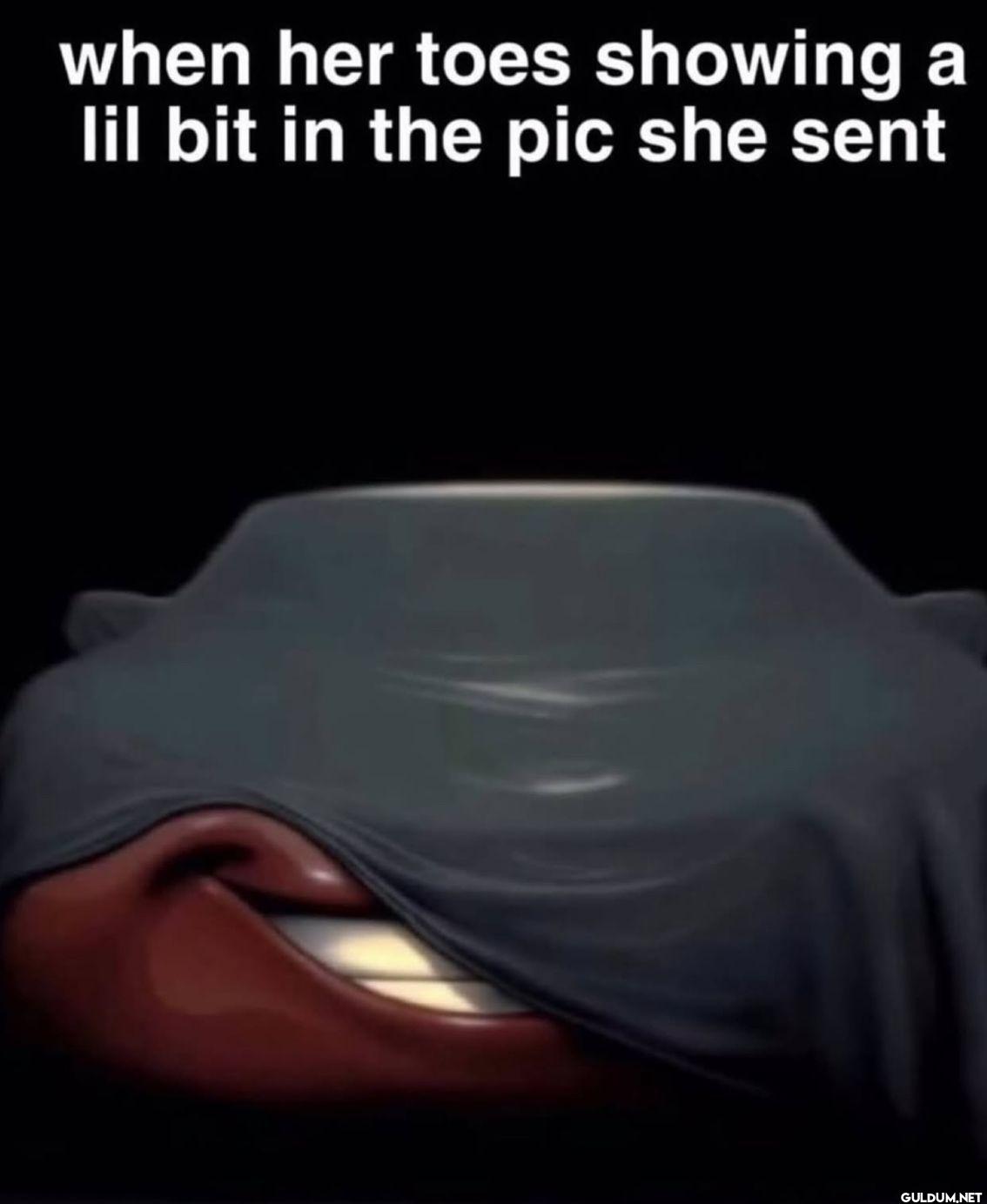 when her toes showing a...