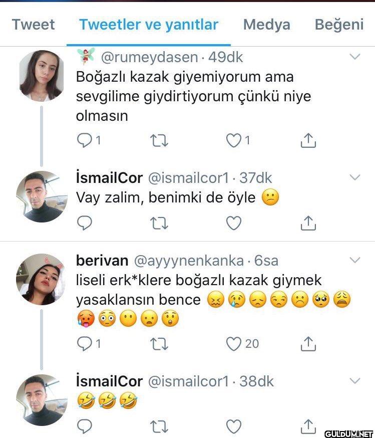Boğazlı kazak yazıp...