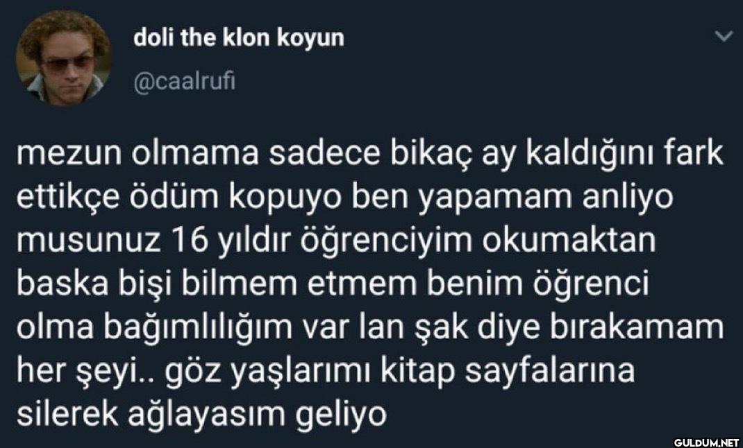 mezun olmama sadece bikaç...
