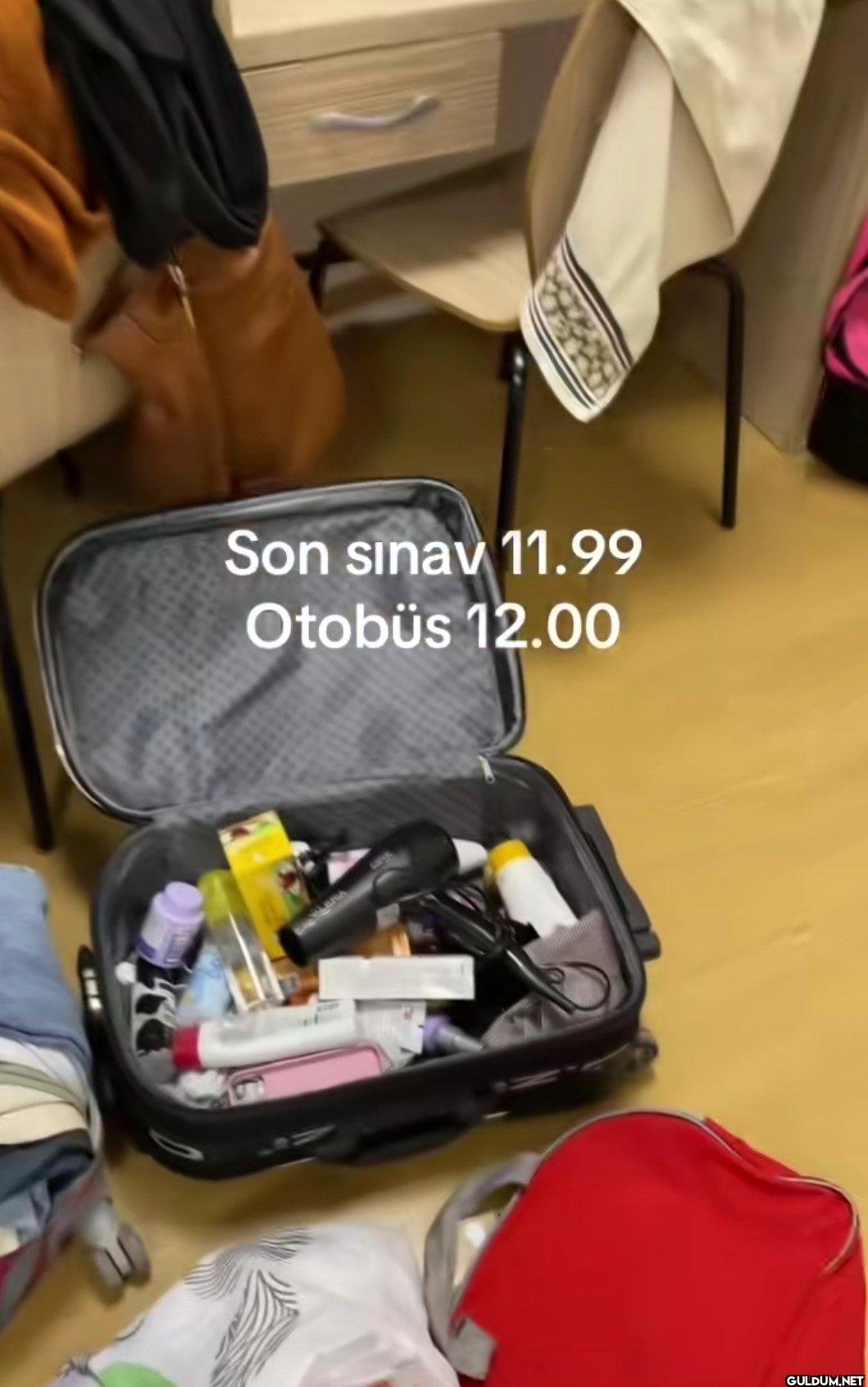Son sınav 11.99 Otobüs 12.00