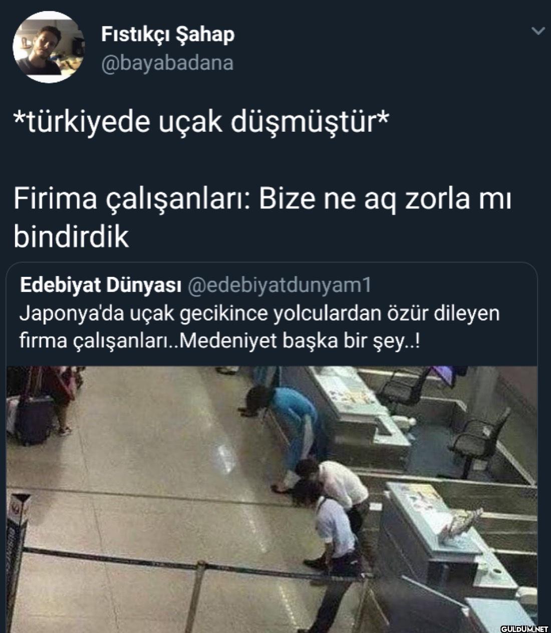 *türkiyede uçak düşmüştür*...