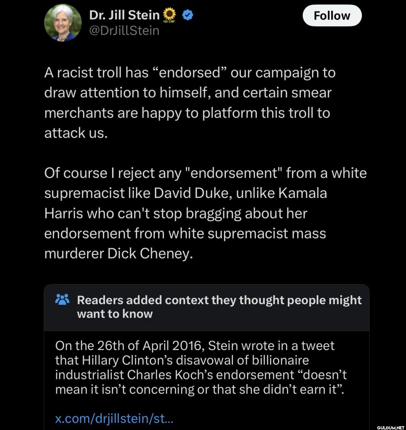 Stein Follow A racist...