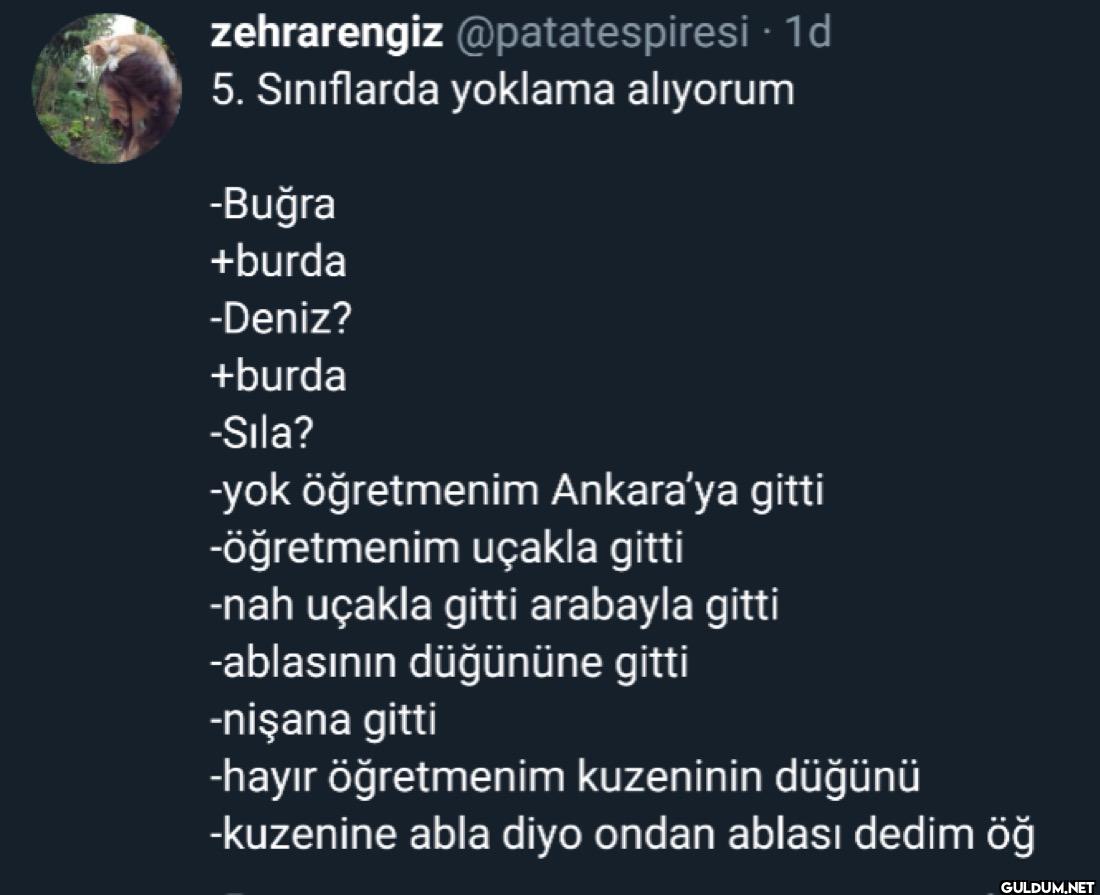 · 1d 5. Sınıflarda yoklama...