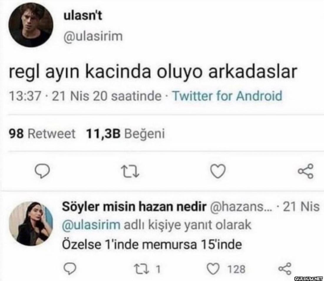 regl ayın kacinda oluyo...