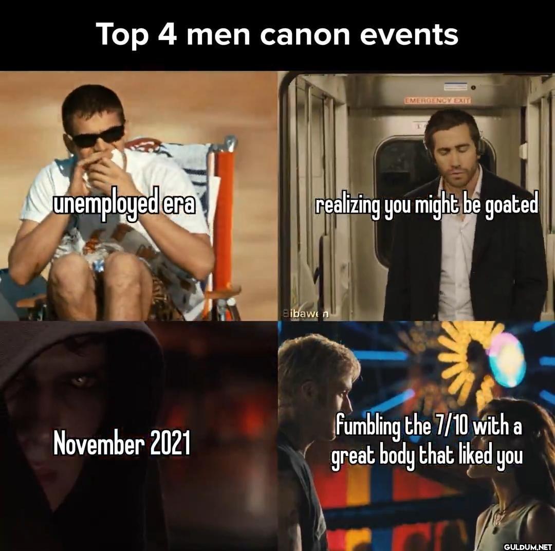 Top 4 men canon events...