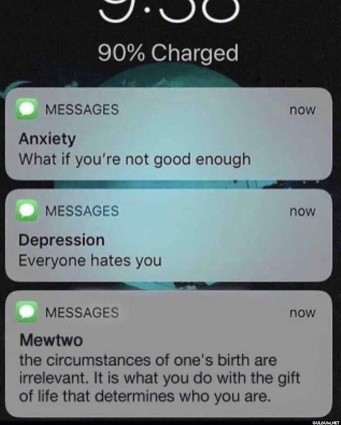 90% Charged MESSAGES...