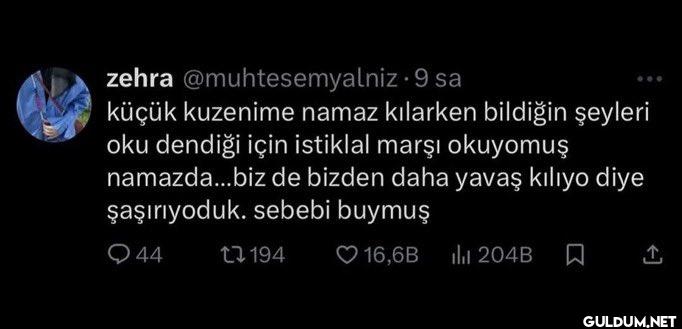 9 sa küçük kuzenime namaz...