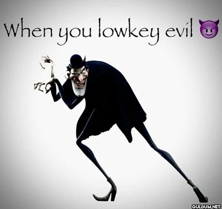 When you lowkey evil