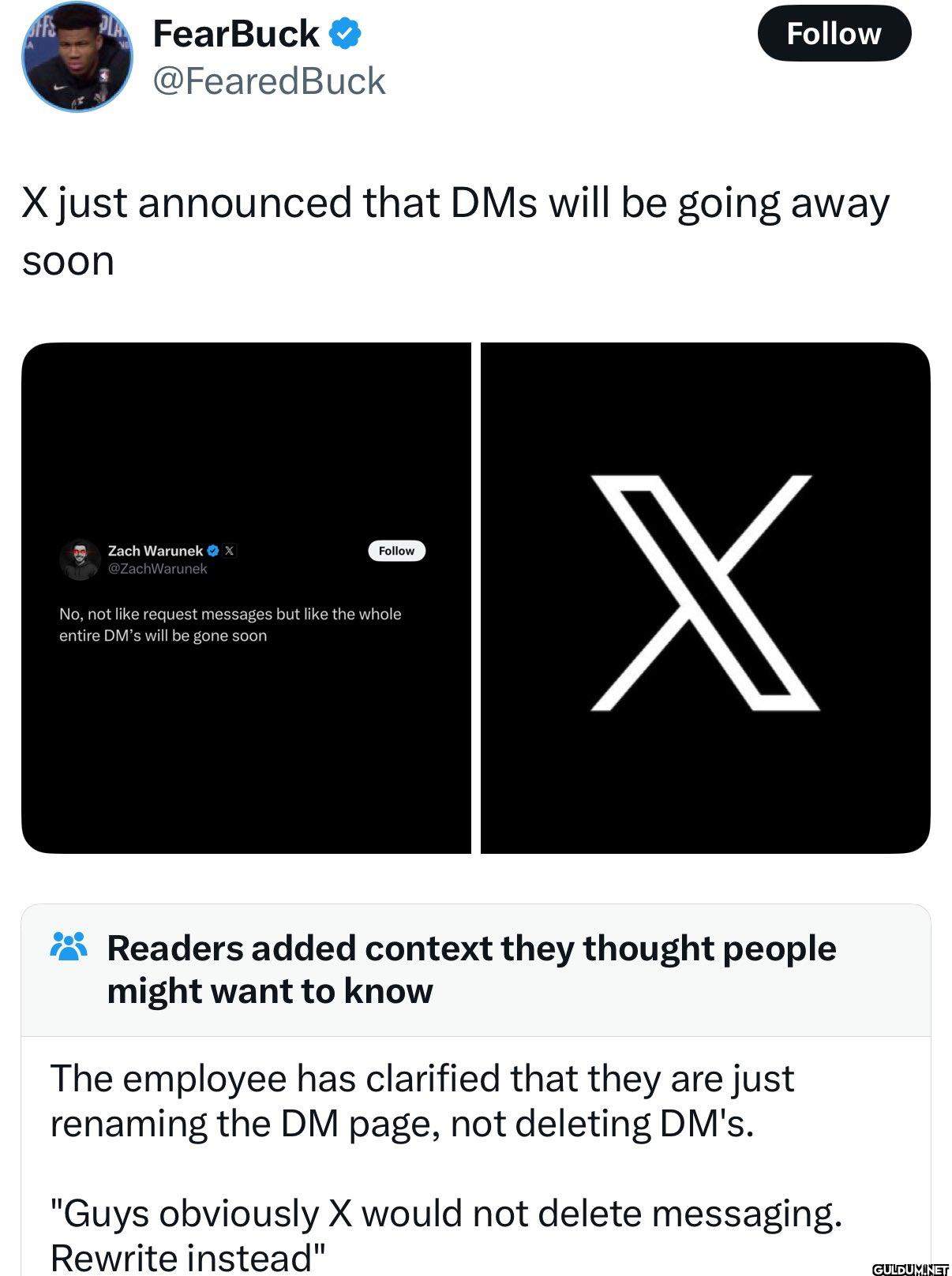 Follow X just announced...