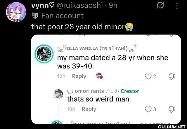 9h Fan account that poor...