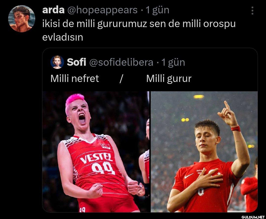 1 gün ikisi de milli...