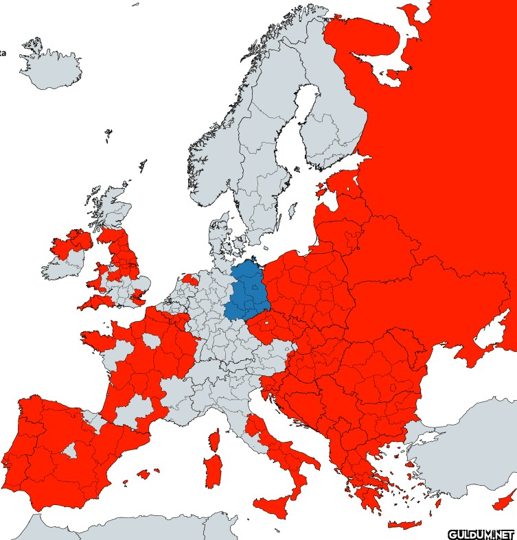 Map shows in red the...