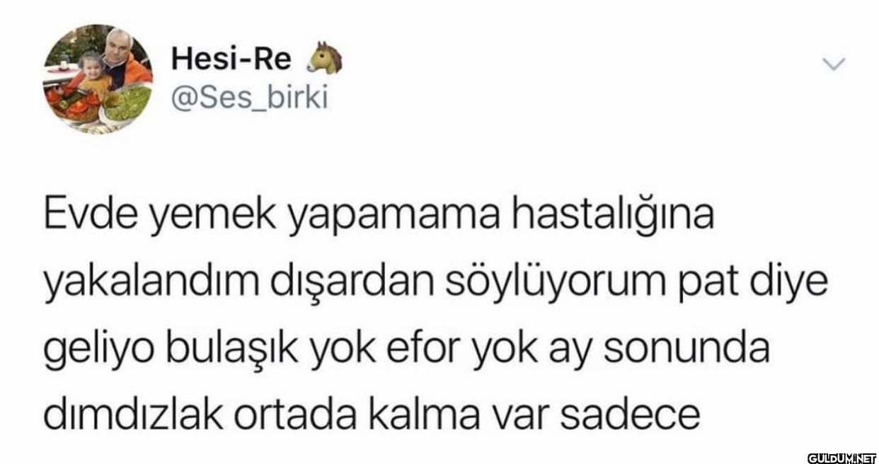 Evde yemek yapamama...
