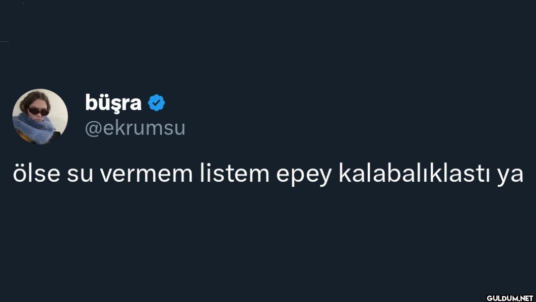 ölse su vermem listem epey...