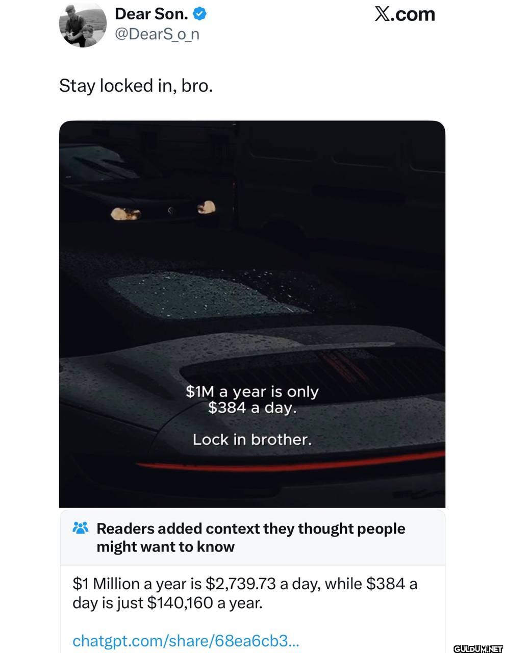 Stay locked in, bro. $1M a...