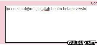Con bu dersi aldığım için...