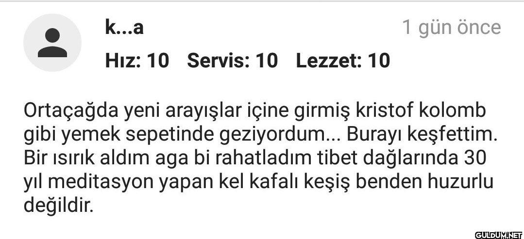 k...a Hız: 10 Servis: 10...